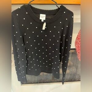 Hunter Bell NWOT Black Pearl Embellished Deveraux Sweater Size XL